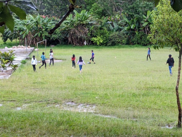 Youth playing football